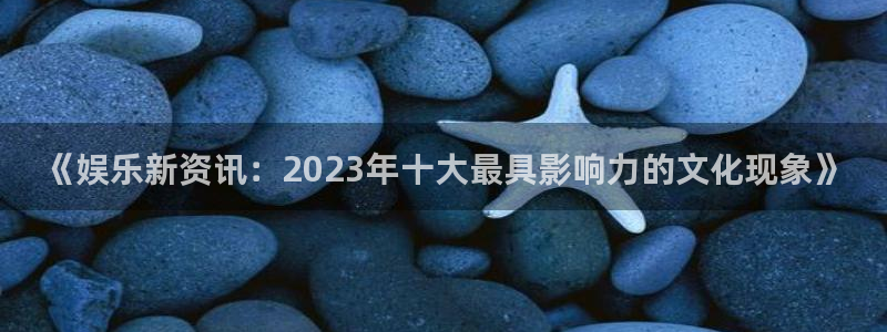 《娱乐新资讯：2023年十大最具影响力的文化现象》
